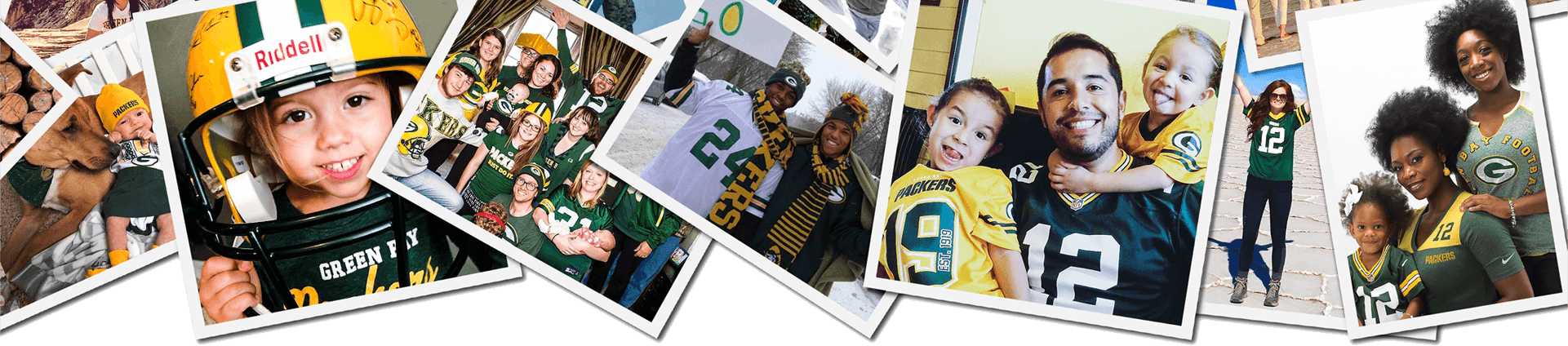 collage-background Collage of Packer Fans Photos